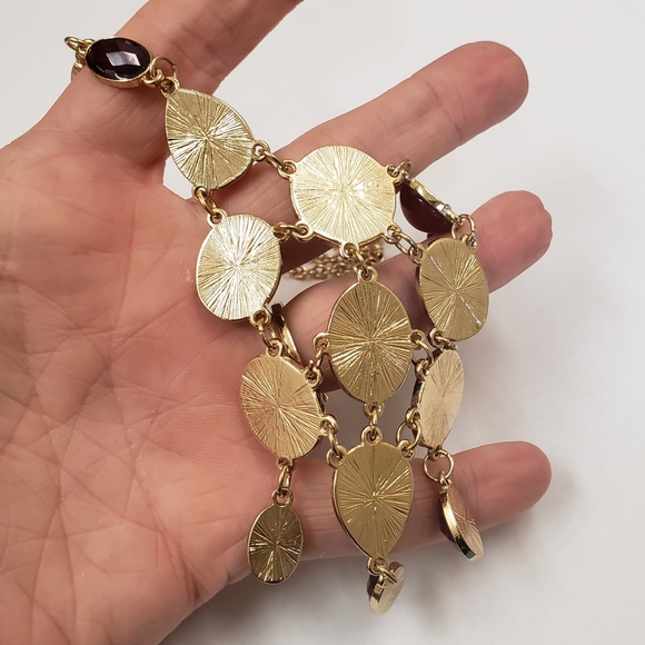 Gold tone, Enamel glass colorful bead drop dangle fashion necklace - Picture 6 of 7